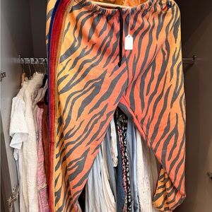 Aviator Nation Tiger Stripe Pants - Orange and Black, size M, NTW, Price Firm